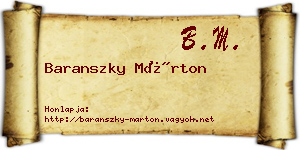 Baranszky Márton névjegykártya